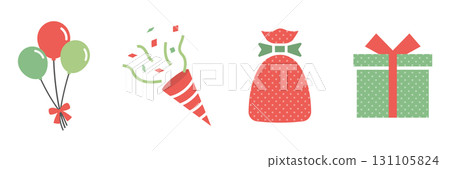 Celebration party item set in Christmas colors 131105824