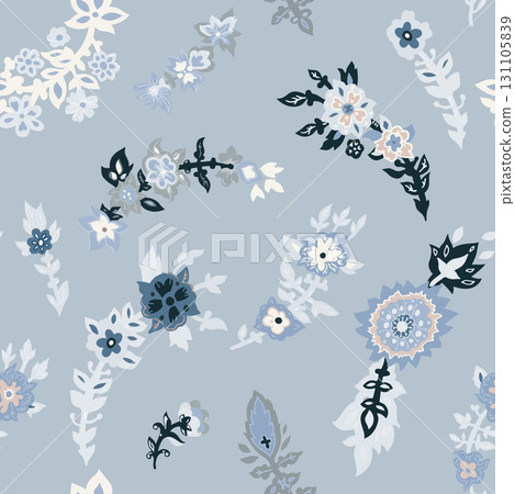 Soft Blue Floral Seamless Pattern Soft Blue Floral Seamless Pattern 131105839