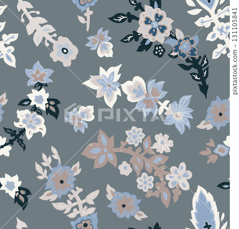 Classic Botanical Floral Seamless Pattern 131105841