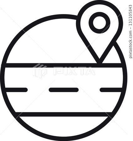 location, map, address icon. Map marker icon on a circular background design. in thin line style 131105843