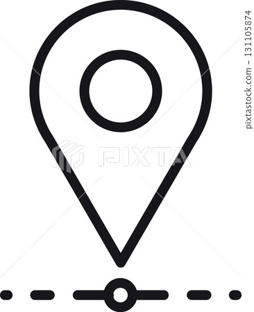 location, map, address icon. Location marker icon design minimalist outline style in thin line style 131105874