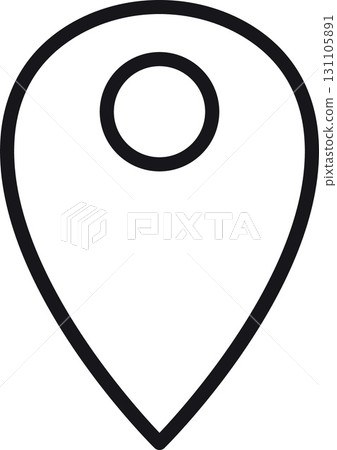 location, map, address icon. Marker icon illustration for location pinpointing and navigation. in thin line style 131105891