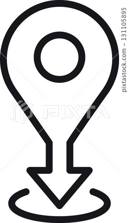 location, map, address icon. Map location pin icon graphic design in thin line style location, map, address icon. Map location pin icon graphic design in thin line style 131105895