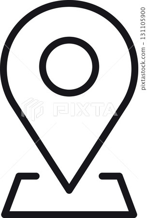 location, map, address icon. Map pin icon representing location or navigation services. in thin line style location, map, address icon. Map pin icon representing location or navigation services. in thin line style 131105900