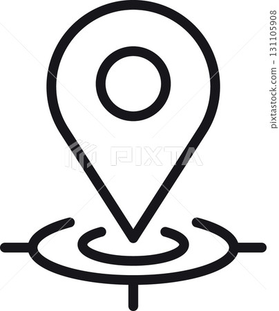 location, map, address icon. Location pin icon representing navigation and mapping. in thin line style 131105908