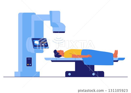Illustration of Radiation Therapy and Oncology Treatment Illustration of Radiation Therapy and Oncology Treatment 131105923