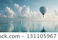 A balloon floating on a quiet sea and a new voyage 131105967