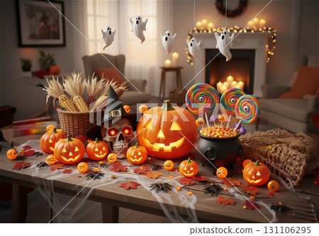 Vibrant Halloween Decorations: Family-Friendly Table Decorations for Autumn Nights 131106295