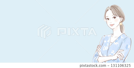 Watercolor and hand-drawn illustration material of women and girls 131106325