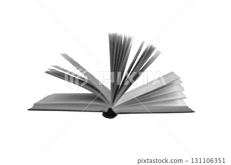 Abstract book with pages turning in the air isolated on white background. Abstract book with pages turning in the air isolated on white background. 131106351