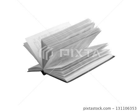 Abstract textbook or fiction literature in angled perspective isolated on white background. 131106353