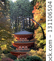 Gansenji Temple surrounded by autumn leaves 131106504