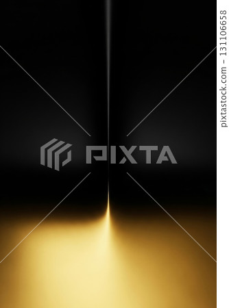 Abstract Golden Light Beam Dividing Dark Background and Dark Gradient Texture 131106658