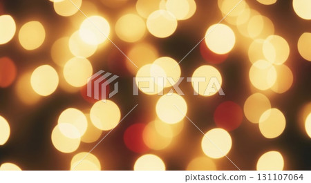 Abstract Blurred Golden Bokeh Lights on Dark Background Festive Holiday Season 131107064