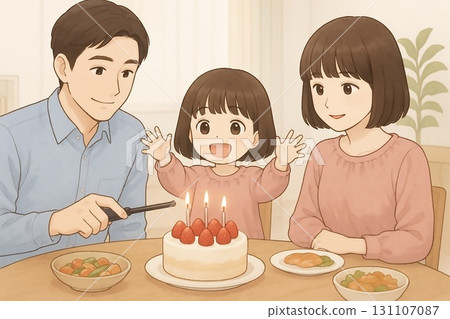 一對夫婦慶祝女兒的出生 131107087