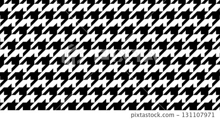 Houndstooth pattern. Dog tooth background. Plaid, scarf or cloth woven fabric print. Pied de poule textile motif. Retro tweed textile design. Classic monochrome ornament. Vector graphic illustration Houndstooth pattern. Dog tooth background. Plaid, scarf or cloth woven fabric print. Pied de poule textile motif. Retro tweed textile design. Classic monochrome ornament. Vector graphic illustration 131107971