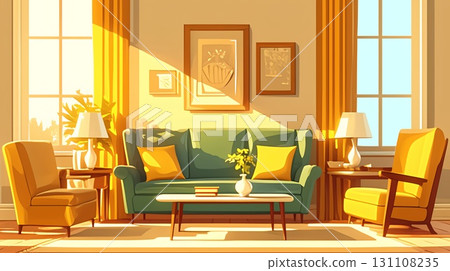 Illustration of a stylish living room 131108235