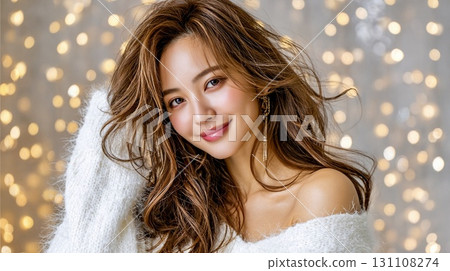 一位美麗女人的迷人冬季時尚肖像 一位美麗女人的迷人冬季時尚肖像 131108274