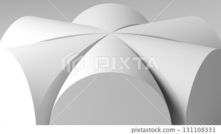 A sleek, monochrome composition of white curved ribbons, 3d render A sleek, monochrome composition of white curved ribbons, 3d render 131108331