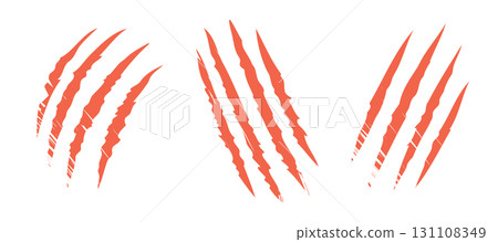 Cartoon Illustration Of Red Cat Scratches Isolated On White Cartoon Illustration Of Red Cat Scratches Isolated On White 131108349