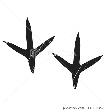 Cartoon Illustration Of Bird Foot Print Isolated Cartoon Illustration Of Bird Foot Print Isolated 131108352