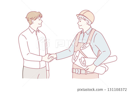 Cooperation between management and engineering concept. Cooperation between management and engineering concept. 131108372