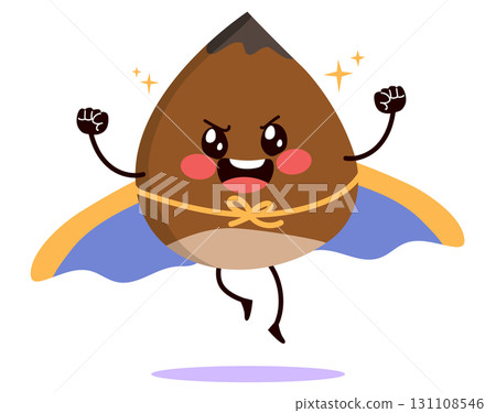 Cartoon Illustration Of Super Hero Chestnut Isolated 131108546