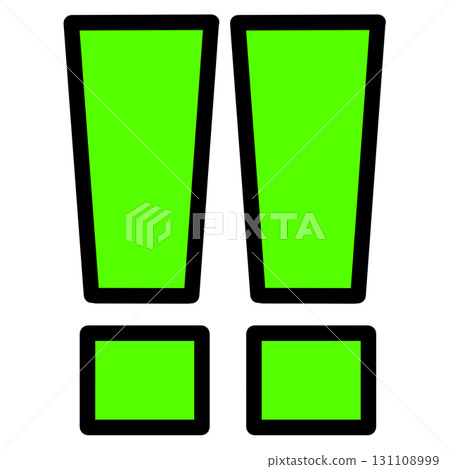 Pop and eye-catching neon green exclamation mark illustration 131108999