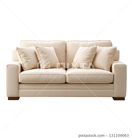 Modern Cream Sofa with Soft Cushions and Minimalist Design for Cozy Living Room Decor and Comfortable Seating 131109063