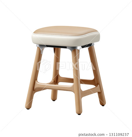 Modern Minimalist Wooden Stool with Cream Cushion and Sleek Design for Contemporary Interiors and Decor Modern Minimalist Wooden Stool with Cream Cushion and Sleek Design for Contemporary Interiors and Decor 131109237