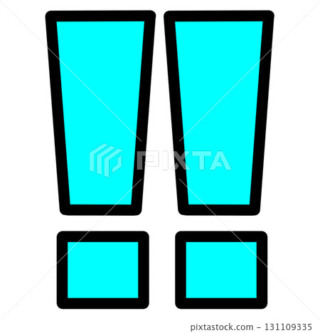 Pop and refreshing light blue exclamation mark illustration with transparent background Pop and refreshing light blue exclamation mark illustration with transparent background 131109335