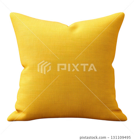 Bright Yellow Fabric Cushion for Home Decor, Ideal for Living Room, Bedroom or Office Use to Enhance Comfort and Style 131109495