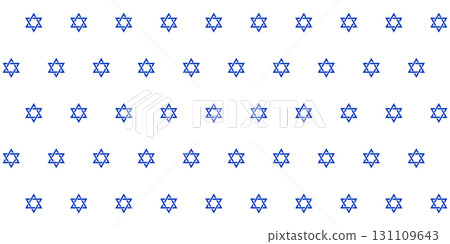 Seamless blue Star of David pattern. Star of David symbols are neatly aligned on a transparent background. Perfect for Jewish-themed designs, religious projects, and Hanukkah decorations. PNG. Vector Seamless blue Star of David pattern. Star of David symbols are neatly aligned on a transparent background. Perfect for Jewish-themed designs, religious projects, and Hanukkah decorations. PNG. Vector 131109643
