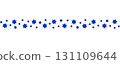 Blue stars seamless border pattern, isolated on a transparent background. Seamless horizontal border of various blue stars. Perfect for festive decorations, graphic design projects, and holiday themes 131109644