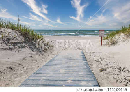 Baltic Sea Beach Path Through Sand Dunes to Turquoise Waves Baltic Sea Beach Path Through Sand Dunes to Turquoise Waves 131109649