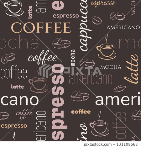 coffee words pattern 131109668