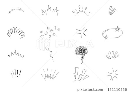 Comic manga effect angry exclamation expressions, hand drawn sketch line emoticon anime reaction set. Scribble anime dizzy marks Comic manga effect angry exclamation expressions, hand drawn sketch line emoticon anime reaction set. Scribble anime dizzy marks 131110336