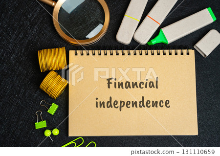 Financial independence concept. Sufficient personal wealth to cover living expenses without relying on active employment, providing freedom and control over one's financial decisions and lifestyle. 131110659