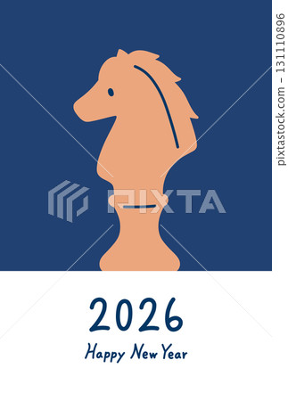 馬年新年賀卡模板2026 131110896