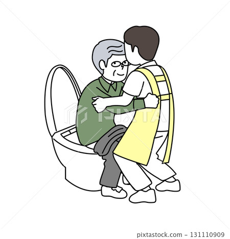 護理人員協助老人上廁所 131110909