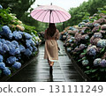 Hydrangea, back view, umbrella 131111249