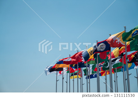Flag fluttering in the wind Flag fluttering in the wind 131111530
