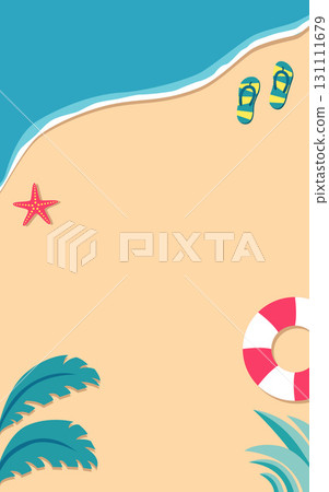 Sandy beach background with sea, swimming circle, starfish. Sandy beach background with sea, swimming circle, starfish. 131111679