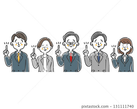 指向商務人士上半身向量 指向商務人士上半身向量 131111740