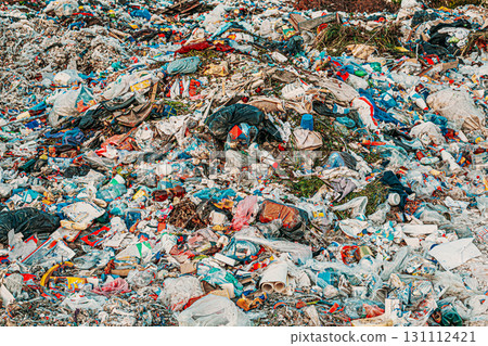 Junkyard Of Domestic Garbage In Landfill, NO TRADE MARKS, Pile Of Domestic Garbage Background. Large Heap Of Garbage 131112421
