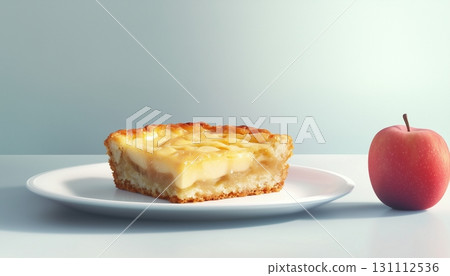 Apple dump cake snack fruit bread on white plate for teatime Apple dump cake snack fruit bread on white plate for teatime 131112536