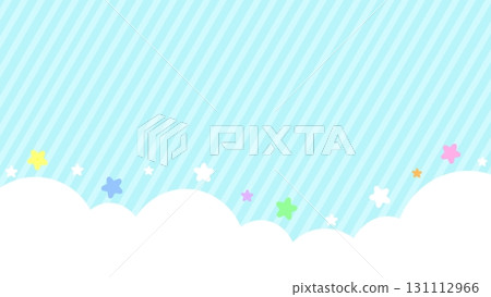 Cute and pop background with clouds and colorful stars Cute and pop background with clouds and colorful stars 131112966