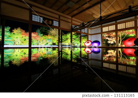 The beautifully mirrored floor... A spectacular autumn night view with autumn leaves reflected in it The beautifully mirrored floor... A spectacular autumn night view with autumn leaves reflected in it 131113165