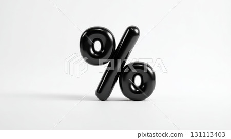 Black Glossy Balloon Shaped Percent Symbol for Promotional Use 131113403
