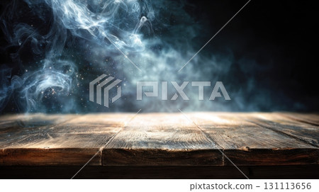 Wooden Desk Surface with Ample Space for Decoration and Creativity 131113656